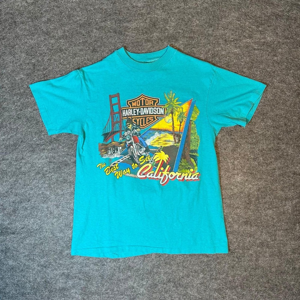 Vintage‎ 80s Harley Davidson Shirt 1988 CALIFORNIA Biker Tee Men's Medium